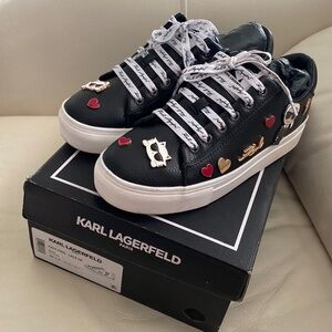 Karl Lagerfeld Cate Pins Lace Up Shoes Black 7.5